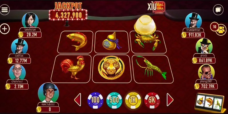 Các biểu tượng đồ họa xuất trong trong game bầu cua 