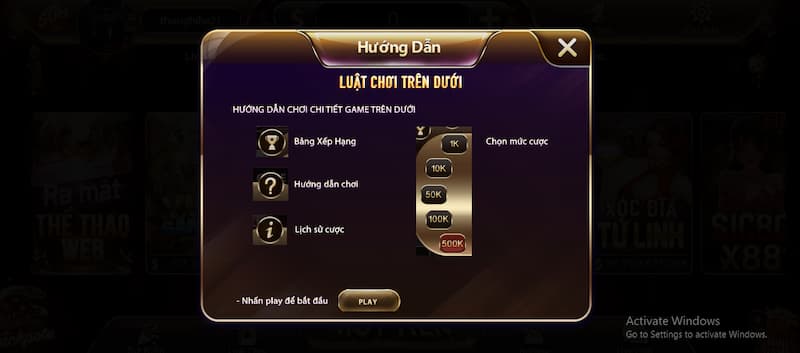 Luật chơi minigame trên dưới được tối ưu